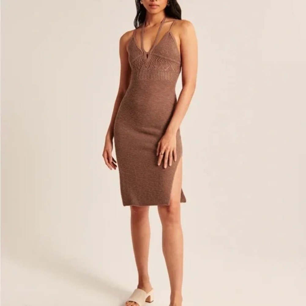 strappy crochet dress abercrombie and fitch